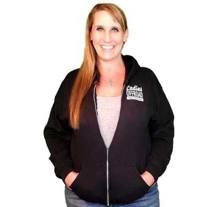 Ladies Offroad Network Black Zip Hoodie