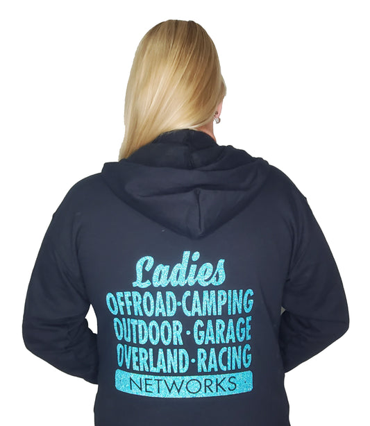 Ladies Networks Black Zip Hoodie