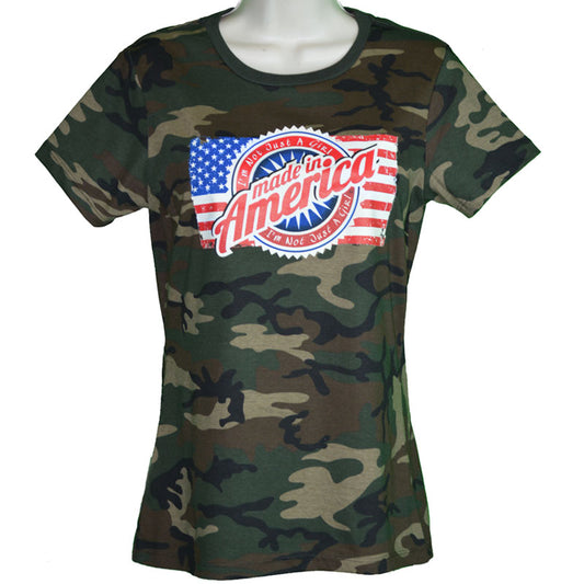 I'm Not Just a Girl Made in America Camo Tshirt